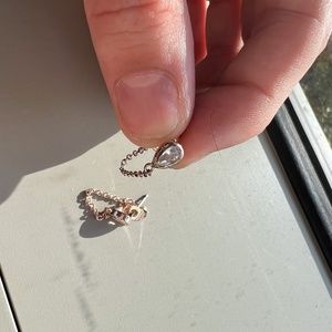 Gold and Crystal Chain Studs